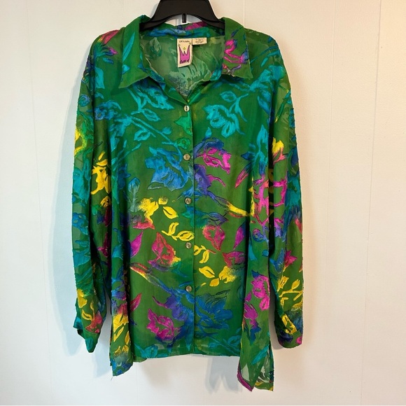 Women’s 3X sheer Anthony original button up blouse. Excellent preowned condition - Picture 1 of 8